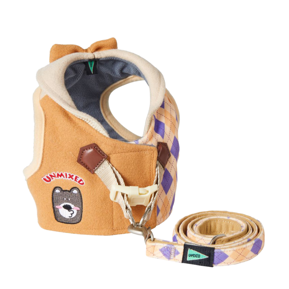 UNMIXED 倫敦學院風 寵物胸背帶+牽繩組 4種尺寸