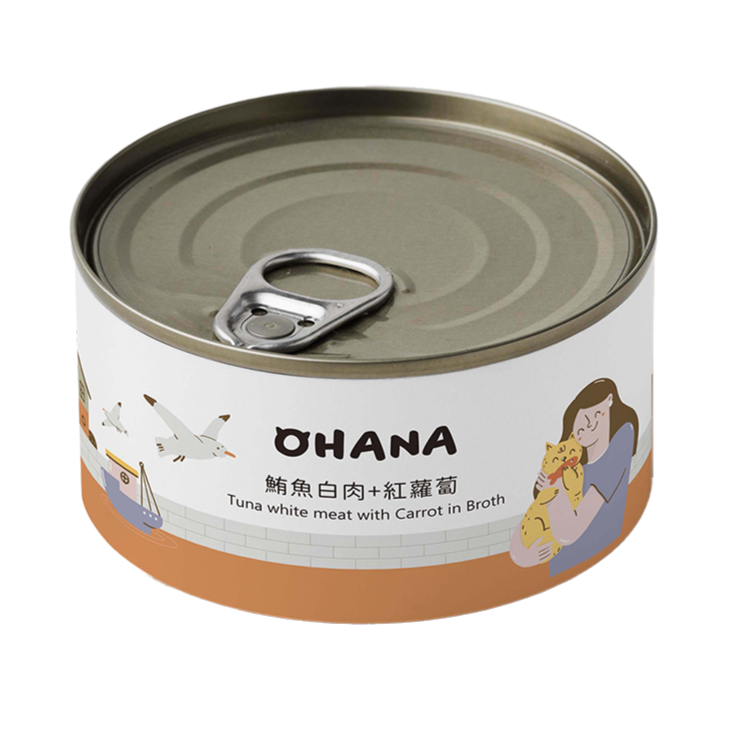 OHANA 歐哈吶 鮪魚白肉系列 / 鮮嫩雞肉系列 天然無膠無穀貓湯罐 80g x 24罐 /箱【*自由搭24罐 隨意下單任一項,訂單備註口味及數量即可】