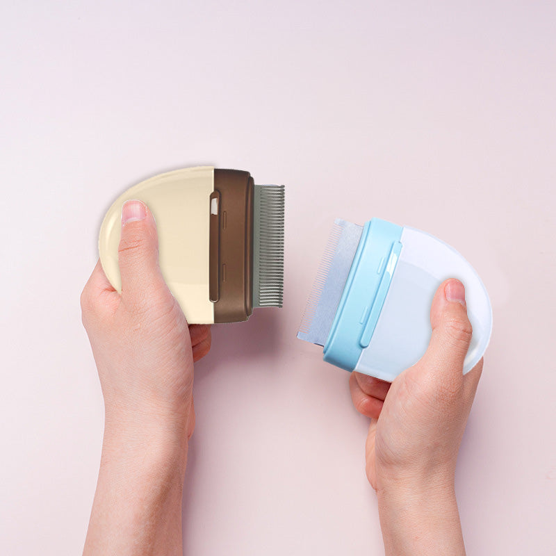 AIWO 艾窩 鵝卵石雙頭寵物梳 美容梳 除蚤梳 2色