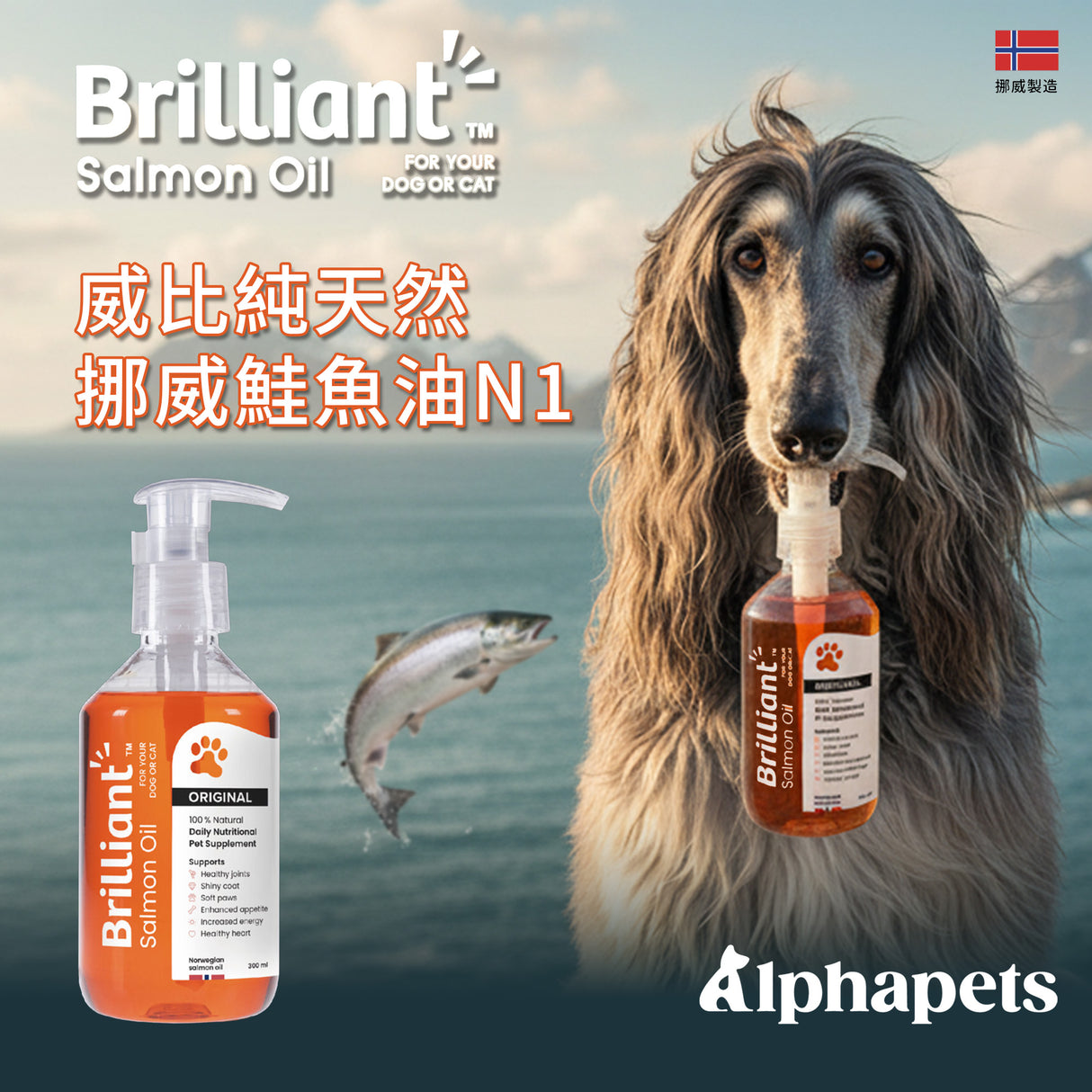 威比純天然 挪威鮭魚油N1 300ml