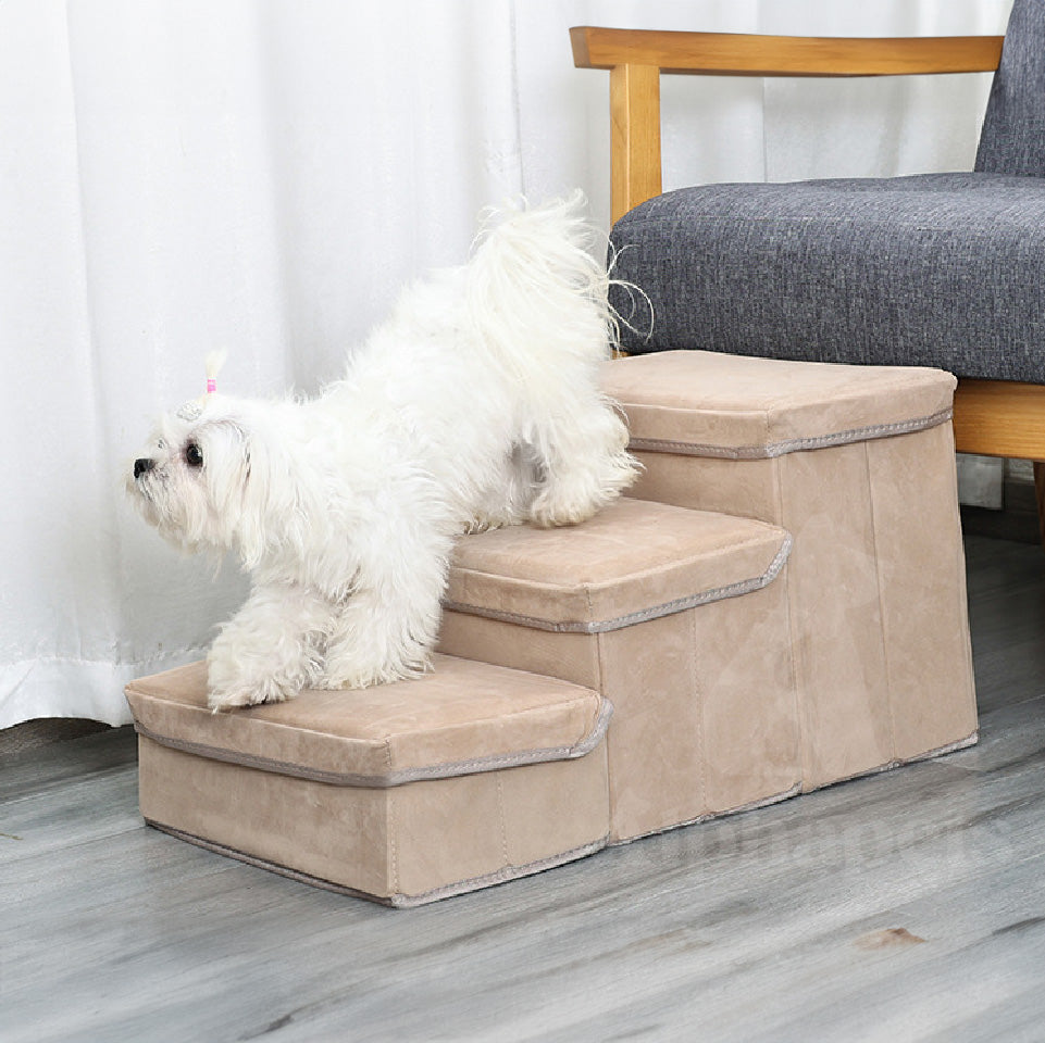 DogLemi 多樂米 摺疊收納寵物樓梯 三層置物空間 3色