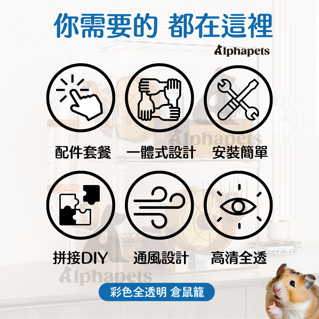 雙層彩色倉鼠透明籠 3種顏色