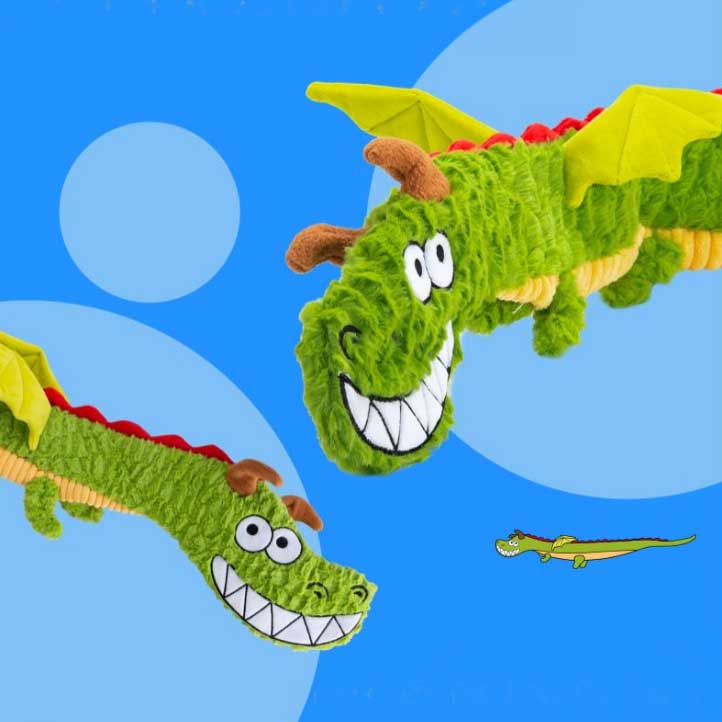 Q-MONSTER 響紙龍發聲玩具 毛絨玩具 寵物玩具