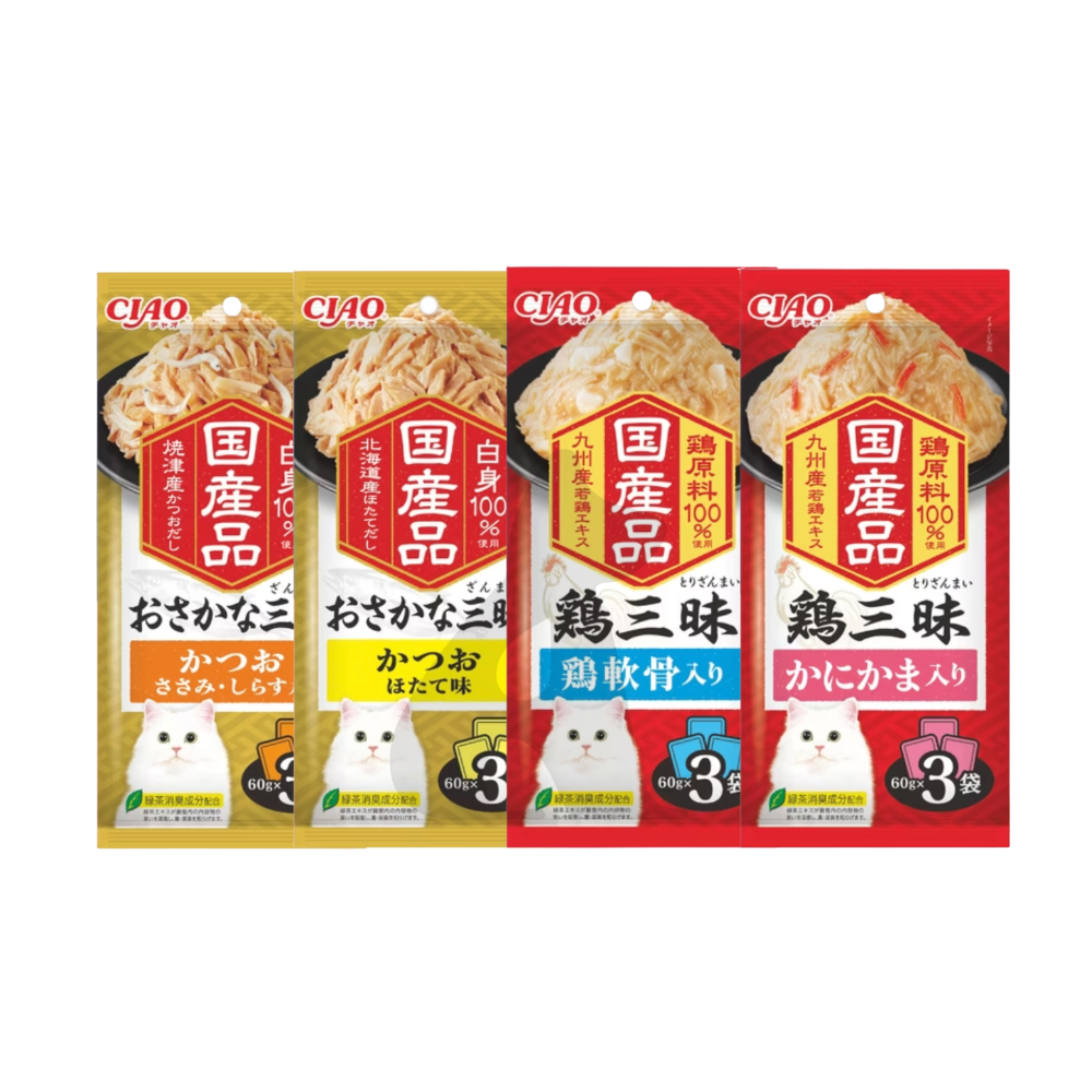CIAO 三昧餐包系列 60g×3 貓零食 貓餐包(多口味可選 IC‑414/416/533/534)