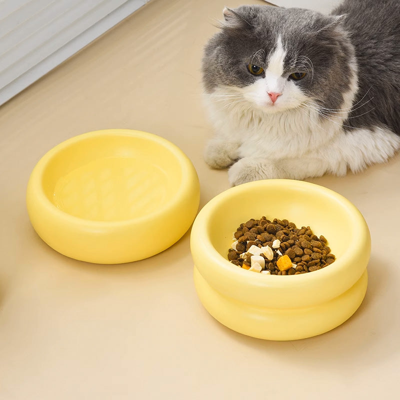 HiDREAM 甜甜圈陶瓷寵物碗 單 / 雙層 3色