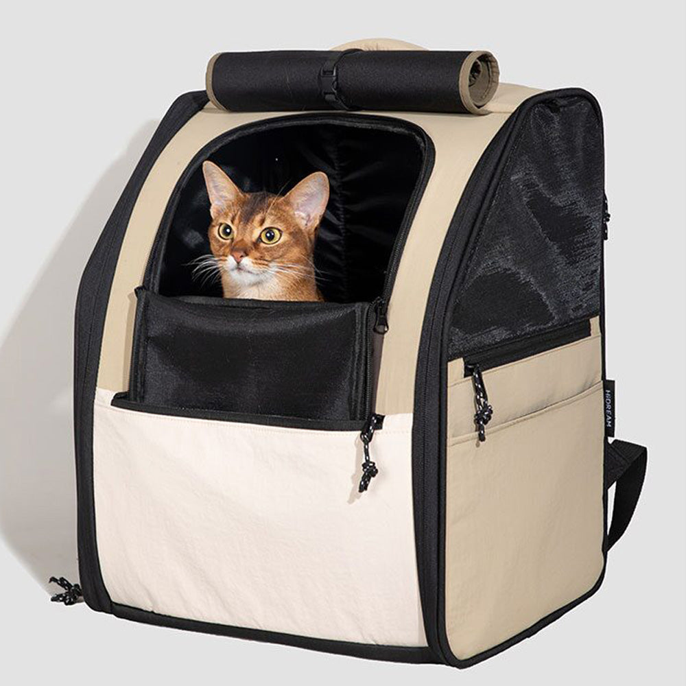 HIDREAM 頭等艙寵物雙肩背包 大空間 外出背包 栗子棕色