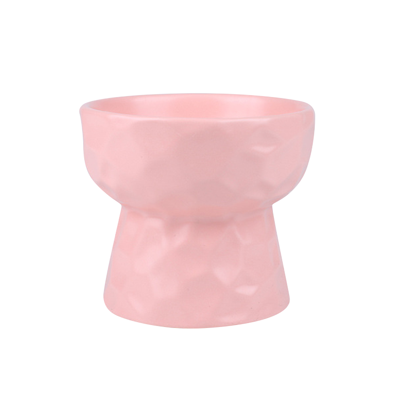 凹凸紋寵物陶瓷碗 斜口 / 平口 4色