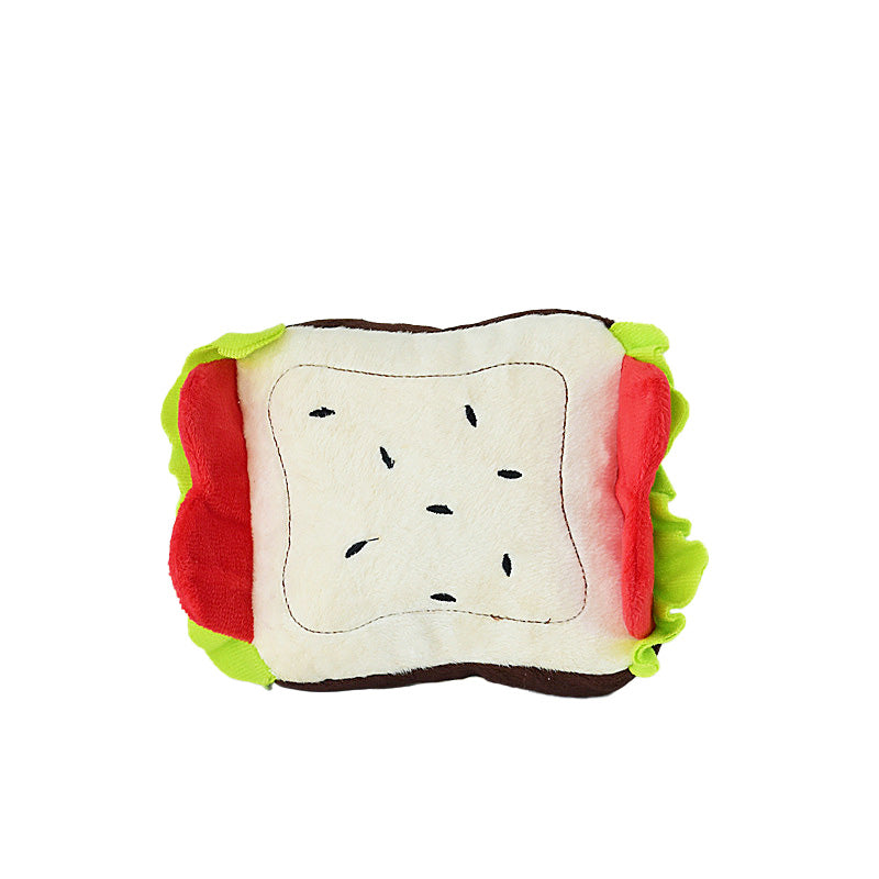 食物造型絨毛發聲玩具 三明治 / 墨西哥捲 / 吐司 / 菜菜 / 豌豆 / 烤雞