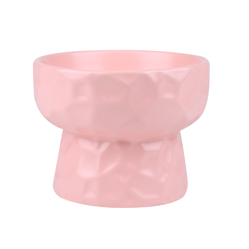 凹凸紋寵物陶瓷碗 斜口 / 平口 4色