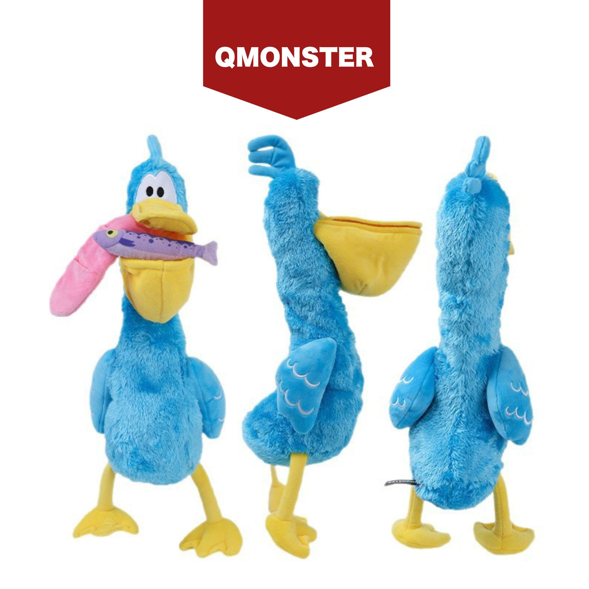 QMONSTER 噠噠鳥系列 藏食發聲毛絨益智玩具 嗅聞磨牙解悶互動玩具