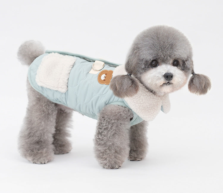 PETTRIP 寵物毛領口袋上開棉馬甲