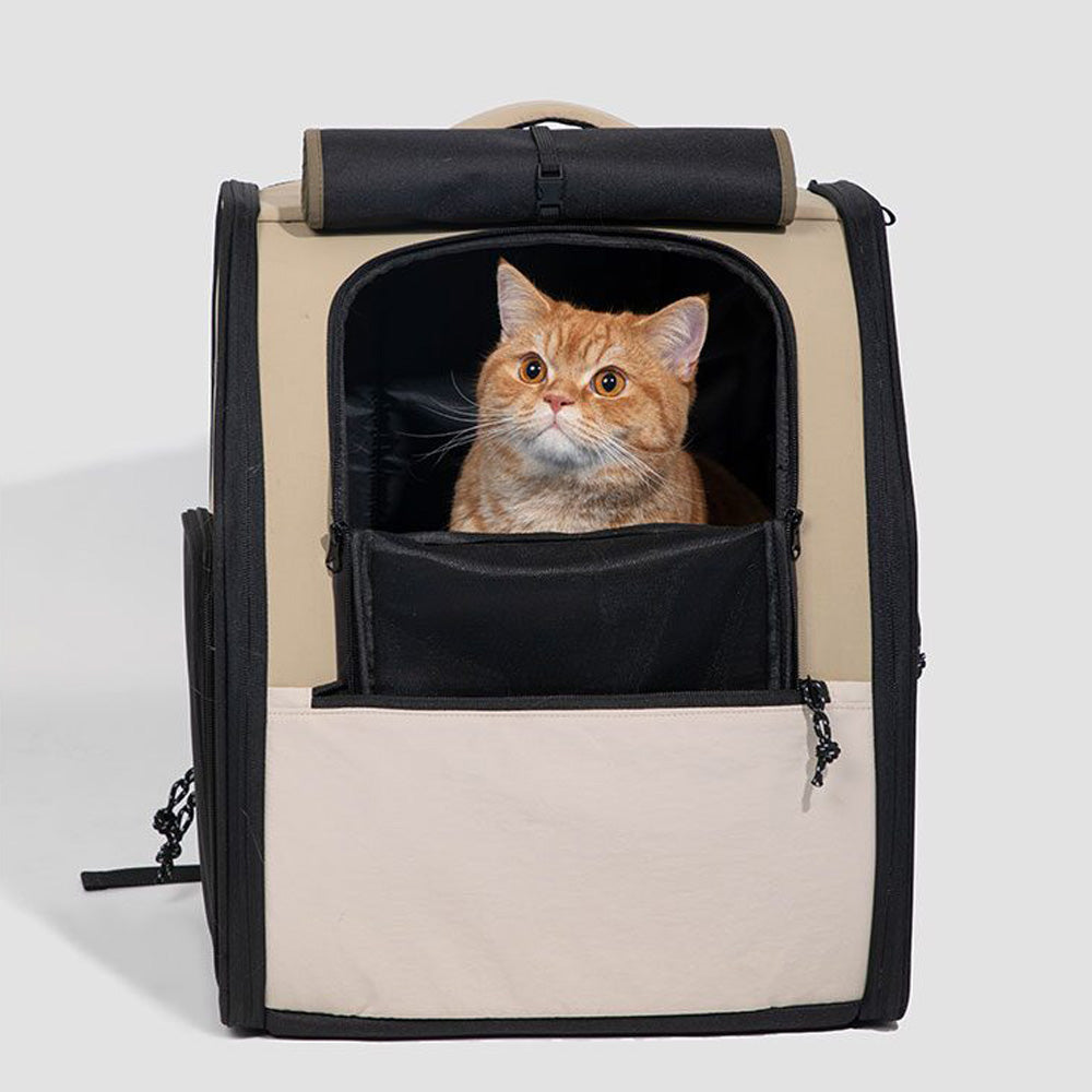 HIDREAM 頭等艙寵物雙肩背包 大空間 外出背包 栗子棕色