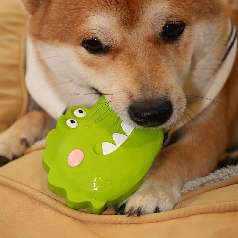 Q-MONSTER 扁扁動物頭家族發聲玩具 寵物乳膠玩具