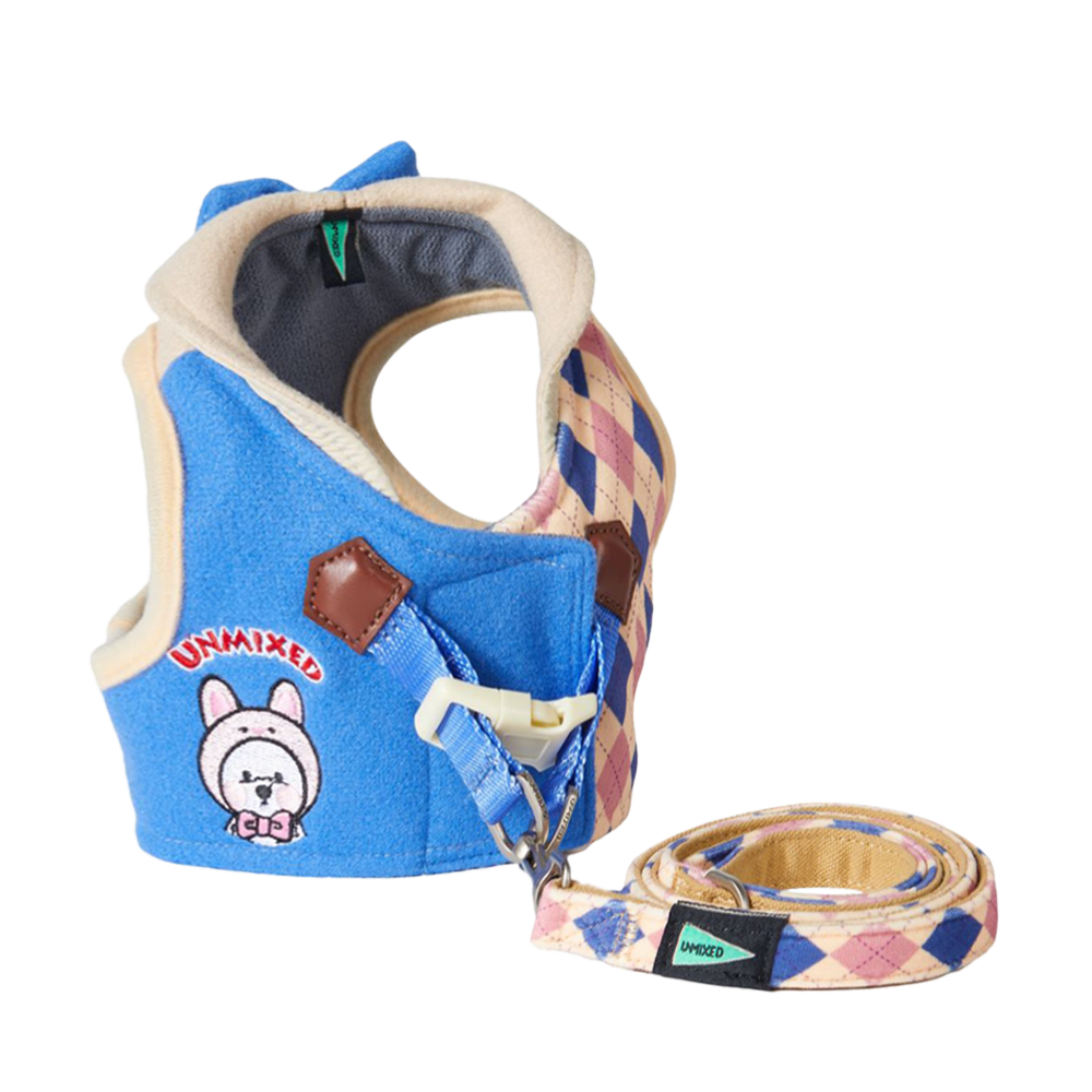 UNMIXED 倫敦學院風 寵物胸背帶+牽繩組 4種尺寸