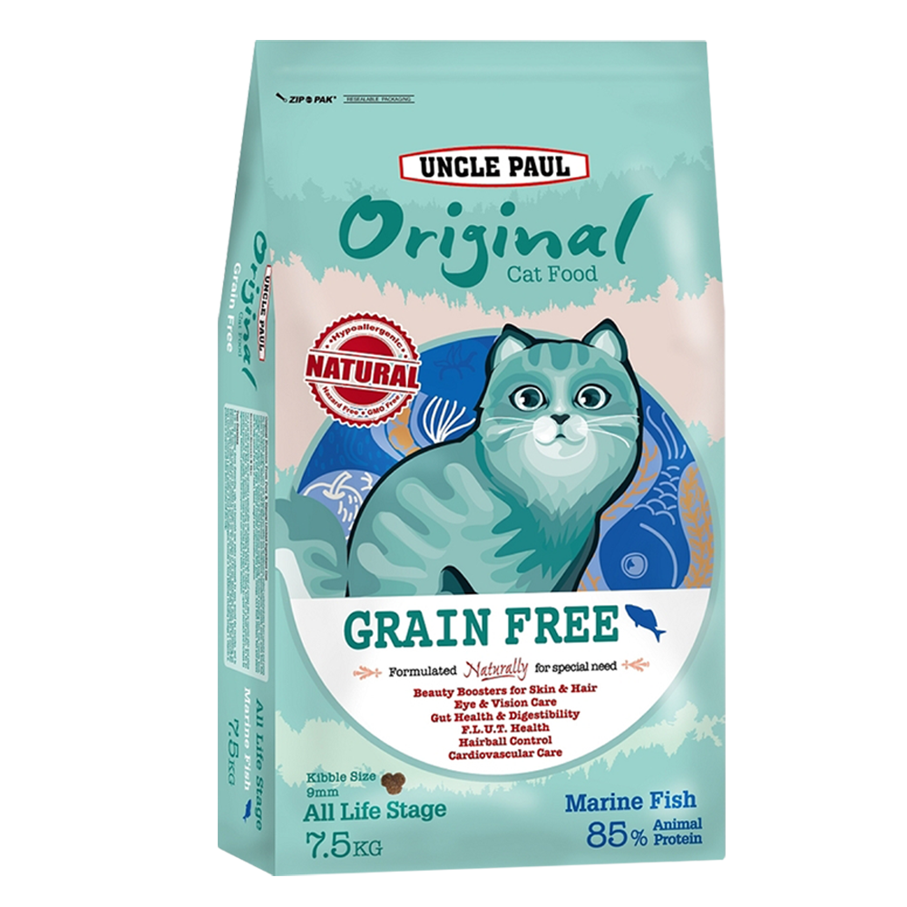 UNCLE PAUL保羅叔叔 田園生機貓食 低敏無穀全齡貓糧 海洋魚/牧野羊肉 1.5kg / 7.5kg