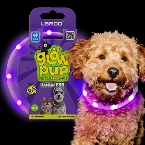 LaRoo萊諾 F35 寵物發光項圈 35cm LED夜光狗圈 螢光項圈