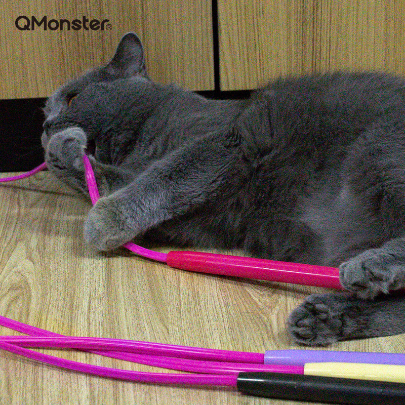 Q-MONSTER 小皮鞭逗貓棒 矽膠逗貓棒 矽膠條可替換