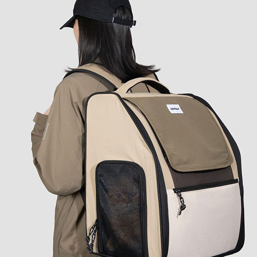 HIDREAM 頭等艙寵物雙肩背包 大空間 外出背包 栗子棕色