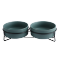 黑鐵架陶瓷碗 雙碗組 / 綠色 / 13 cm