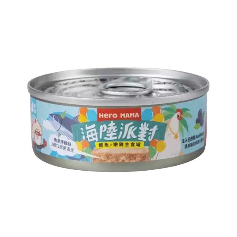 HeroMama 海陸派對主食罐 貓主食罐 80g