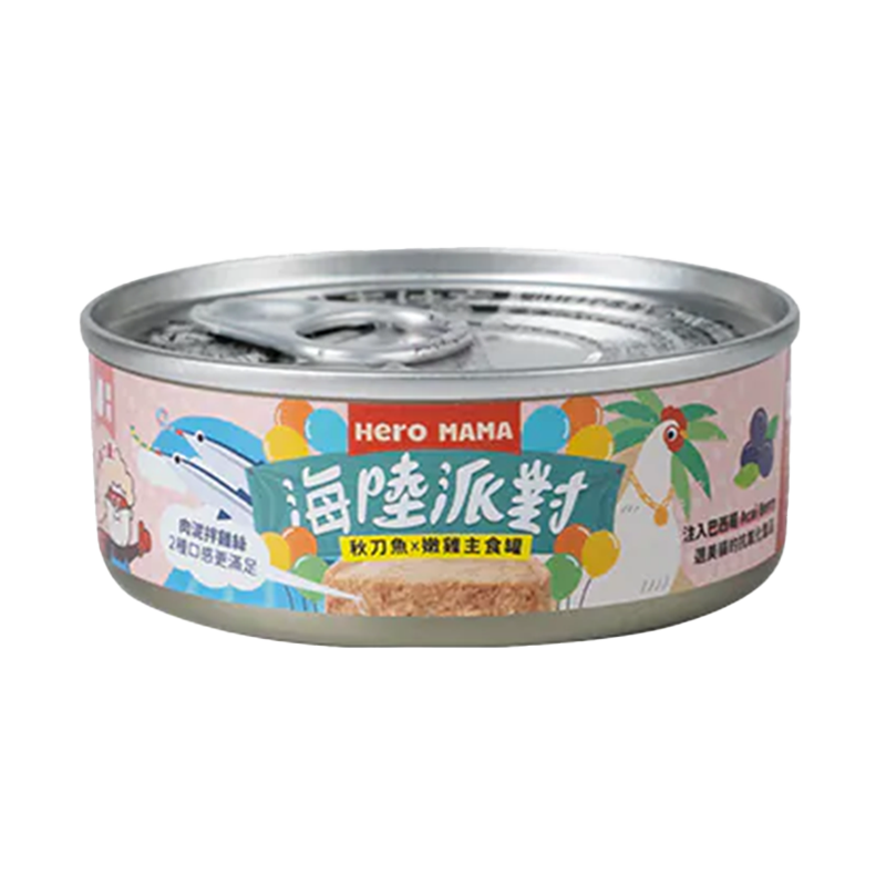 HeroMama 海陸派對主食罐 貓主食罐 80g