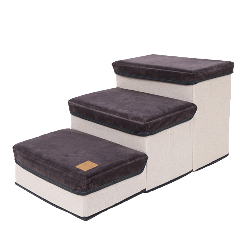 DogLemi 多樂米 摺疊收納寵物樓梯 三層置物空間 3色