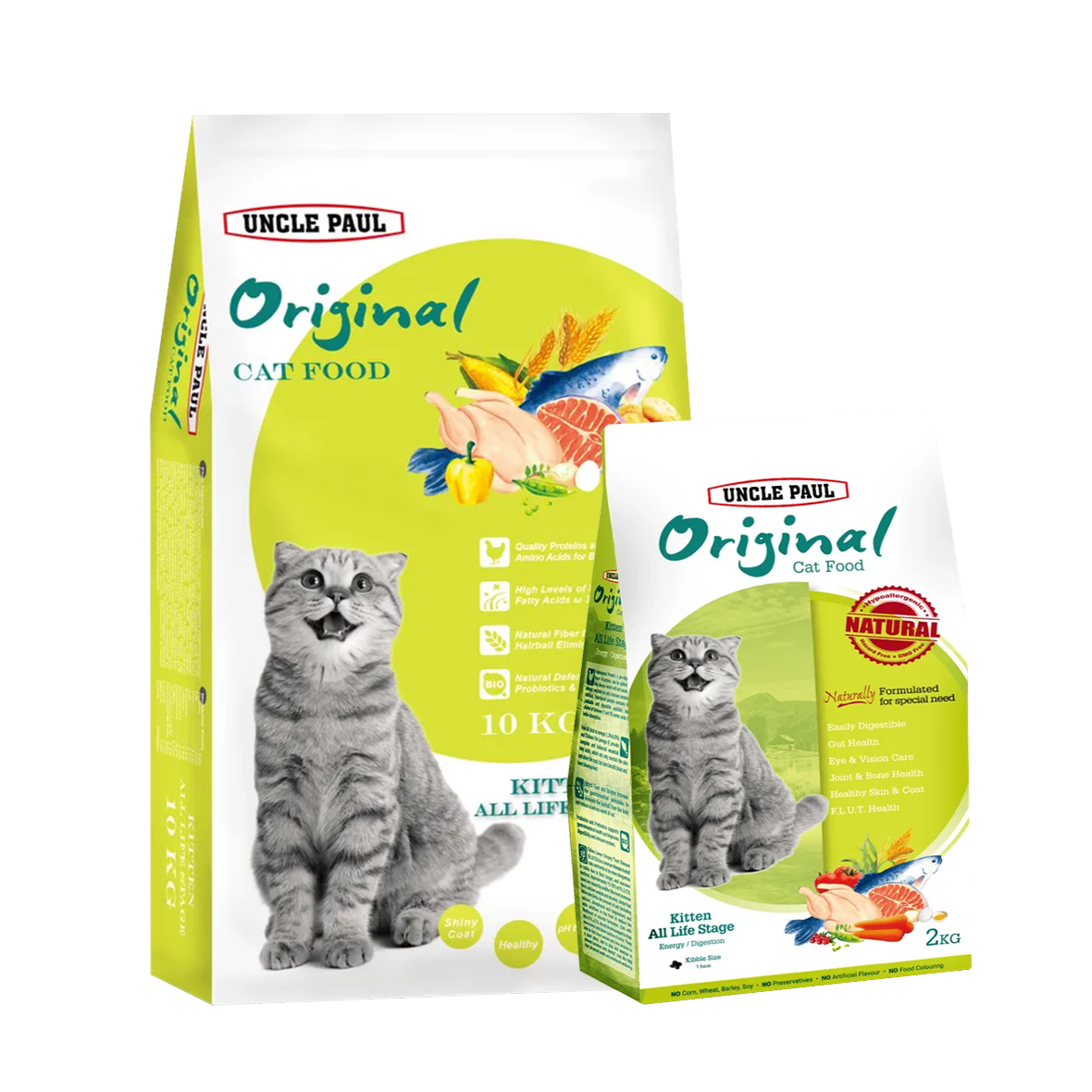 UNCLE PAUL保羅叔叔 低敏低麩質 幼母貓/長毛貓/體態貓 全齡用 貓乾糧 2kg / 10kg