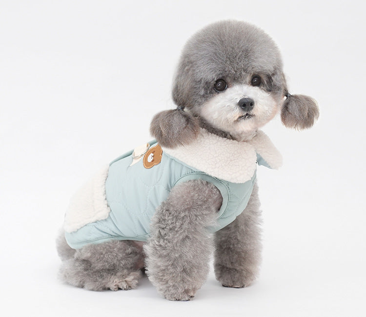 PETTRIP 寵物毛領口袋上開棉馬甲