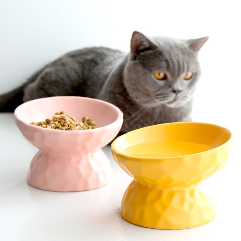 凹凸紋寵物陶瓷碗 斜口 / 平口 4色