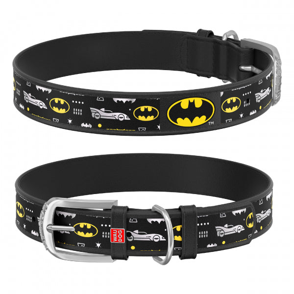 COLLAR扣樂 100%真皮 皮革項圈 DC漫畫系列 蝙蝠俠(黑)