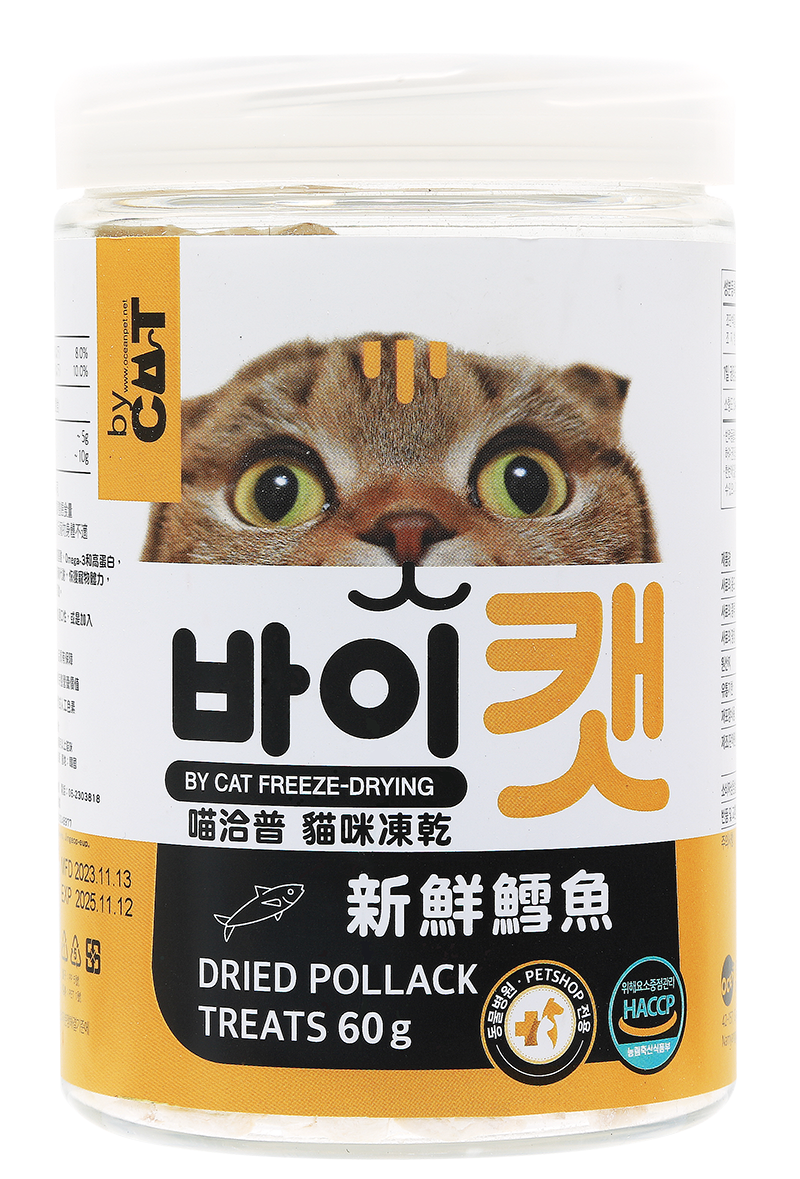 By Cat喵洽普 貓咪凍乾零食 鱈魚 鮭魚 馬肉 牛肝 雞胸肉 毛鱗魚 低脂鮪魚 比目魚 鰈魚