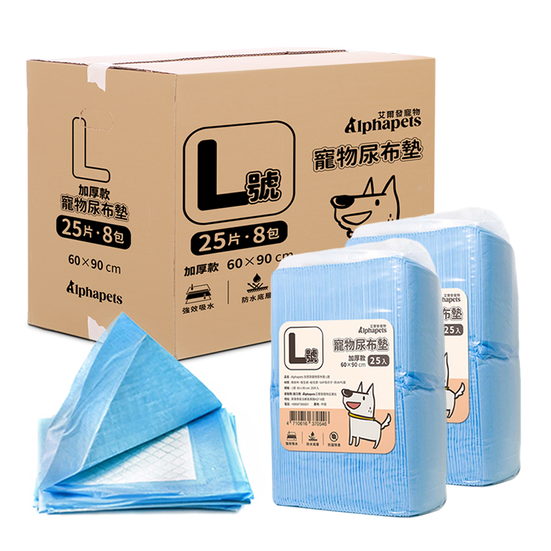 Alphapets 加厚款寵物尿布墊 S / M / L 8包 / 箱