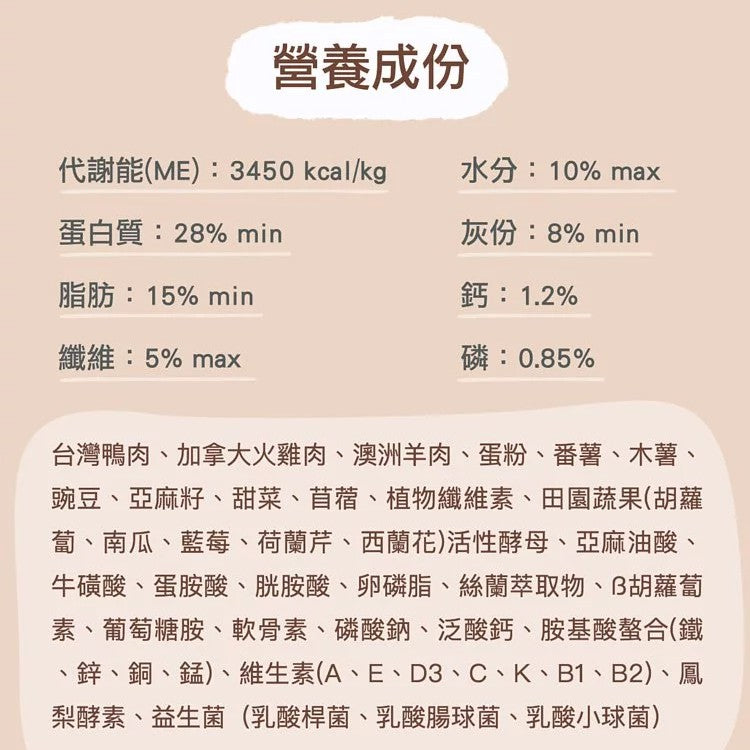 Abao阿寶 M系列拌飯犬糧  無穀低敏犬飼料 750g