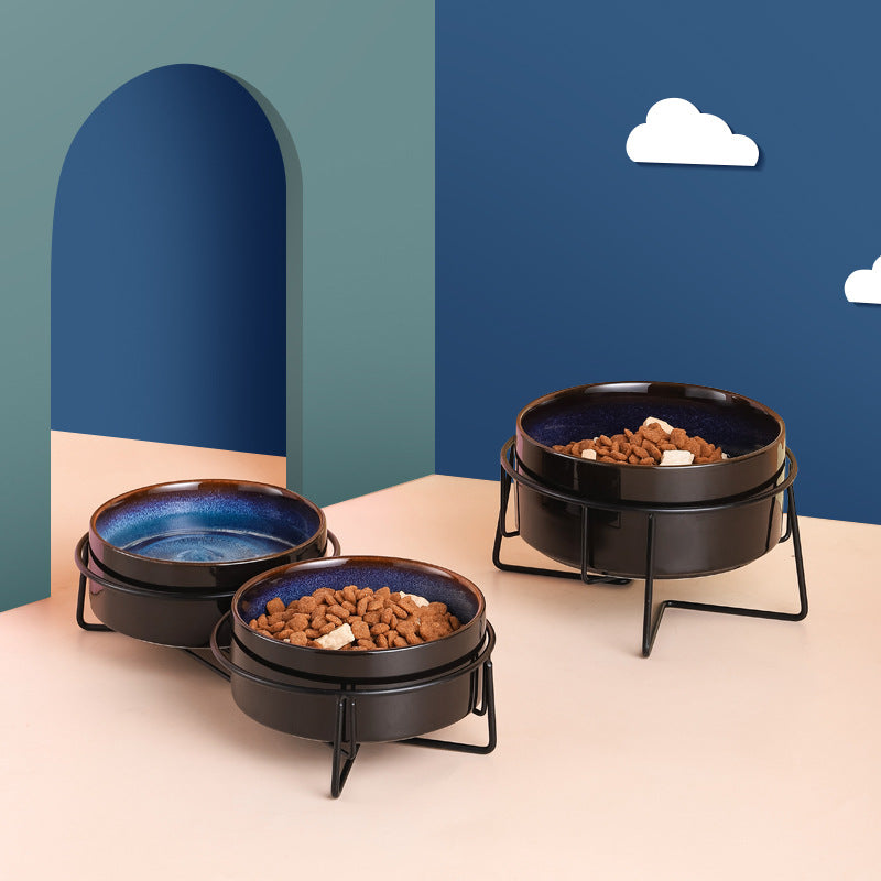 木架 / 黑鐵架星空陶瓷碗 寵物陶瓷碗 2種尺寸