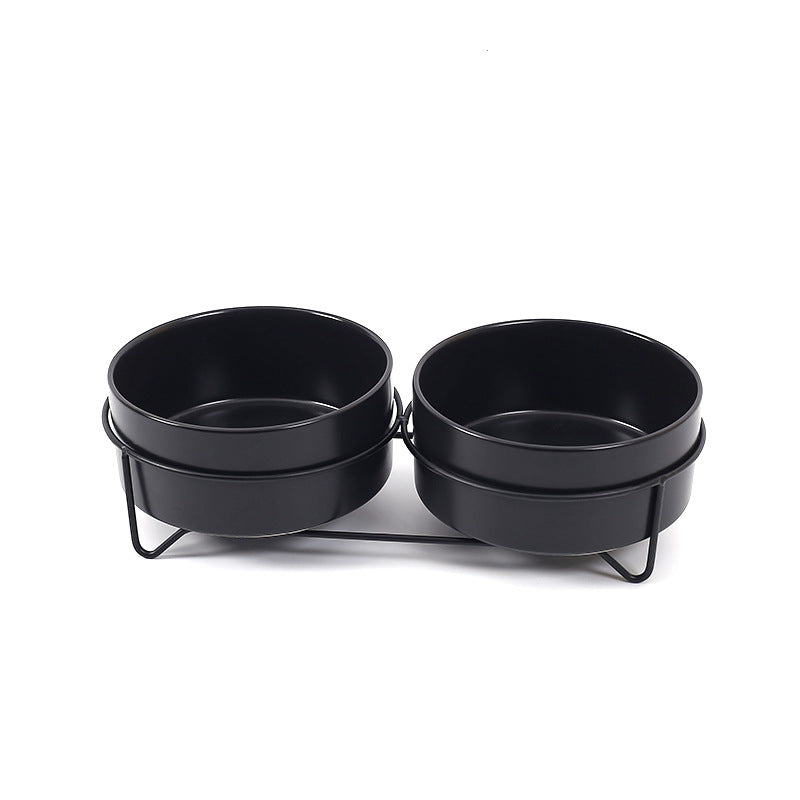 黑鐵架陶瓷寵物碗 護頸寵物碗 6色 2種尺寸