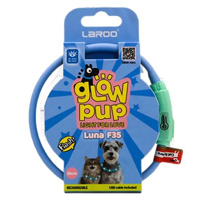 LaRoo萊諾 F35 寵物發光項圈 35cm LED夜光狗圈 螢光項圈