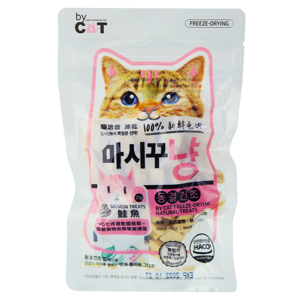 By Cat喵洽普 貓咪凍乾零食 鱈魚 鮭魚 馬肉 牛肝 雞胸肉 毛鱗魚 低脂鮪魚 比目魚 鰈魚