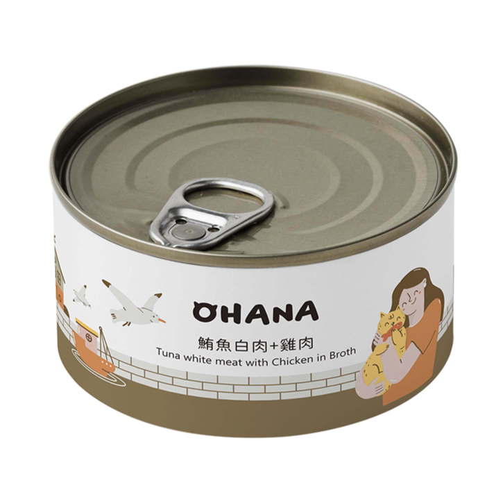 OHANA 歐哈吶 鮪魚白肉系列 / 鮮嫩雞肉系列 天然無膠無穀貓湯罐 80g x 24罐 /箱【*自由搭24罐 隨意下單任一項,訂單備註口味及數量即可】