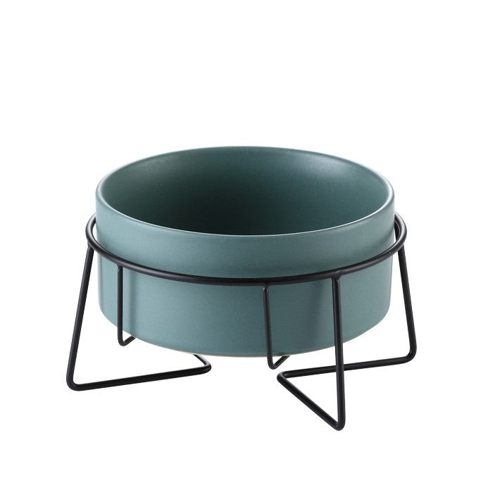 黑鐵架陶瓷寵物碗 護頸寵物碗 6色 2種尺寸