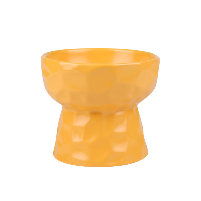 凹凸紋寵物陶瓷碗 斜口 / 平口 4色