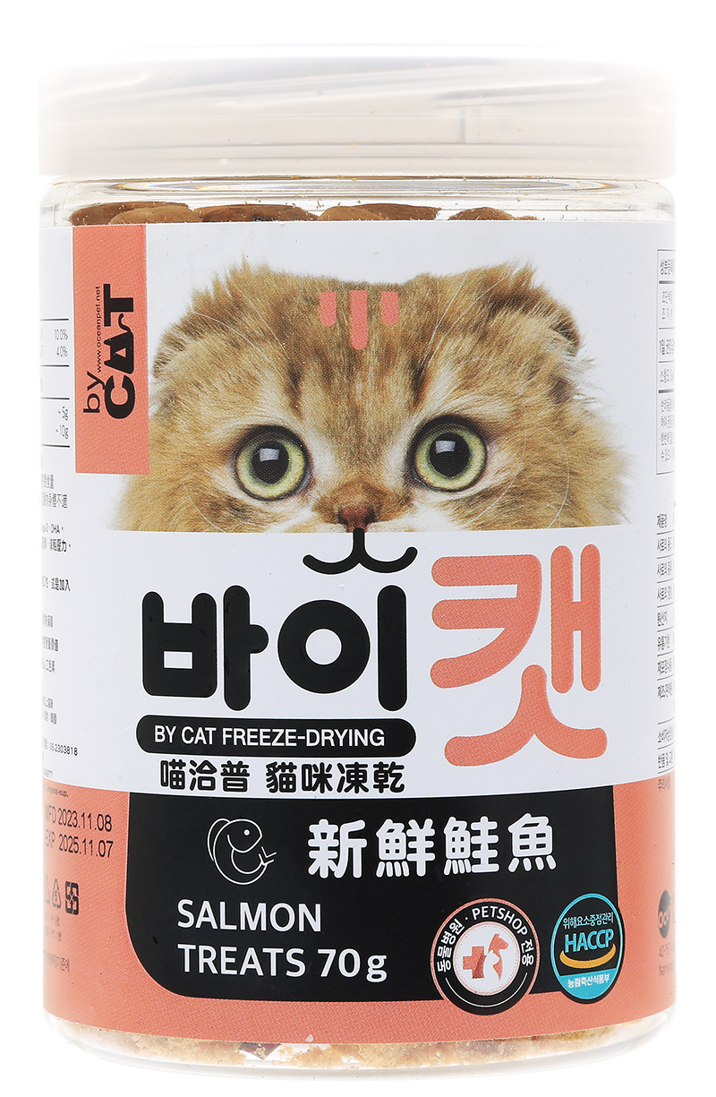 By Cat喵洽普 貓咪凍乾零食 鱈魚 鮭魚 馬肉 牛肝 雞胸肉 毛鱗魚 低脂鮪魚 比目魚 鰈魚