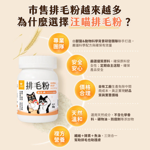 汪喵星球 排毛粉|寵物天然排毛粉