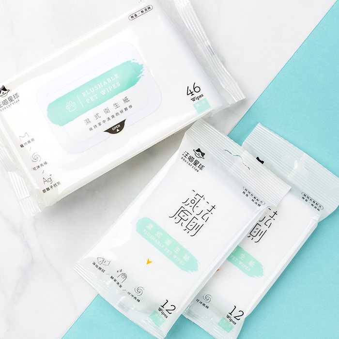 DogCatStar汪喵星球 汪喵濕式衛生紙 隨身包 12抽 / 46抽