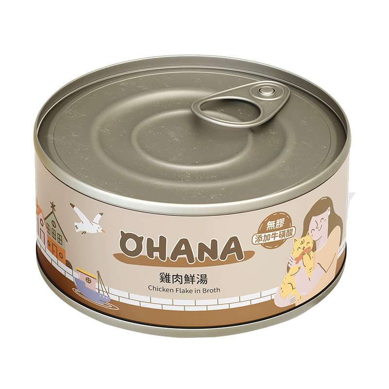 OHANA 歐哈吶 鮪魚白肉系列 / 鮮嫩雞肉系列 天然無膠無穀貓湯罐 80g x 24罐 /箱【*自由搭24罐 隨意下單任一項,訂單備註口味及數量即可】