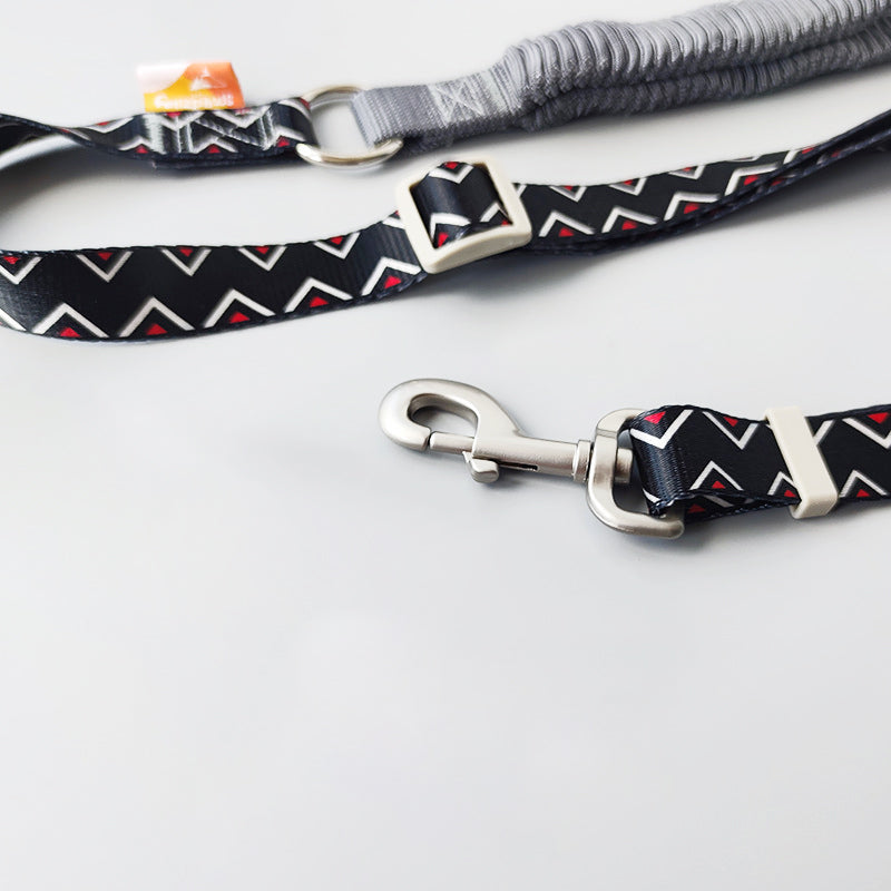 Felizpaws 狗狗彈性伸縮印花牽繩 紅黑 / 藍綠