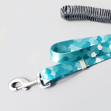 Felizpaws 狗狗彈性伸縮印花牽繩 紅黑 / 藍綠