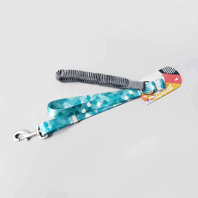 Felizpaws 狗狗彈性伸縮印花牽繩 紅黑 / 藍綠