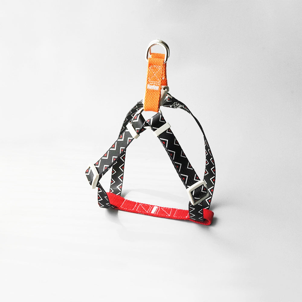 Felizpaws 狗狗印花胸背帶 中小型犬M號 綠橘 / 粉紫 / 紅黑三角