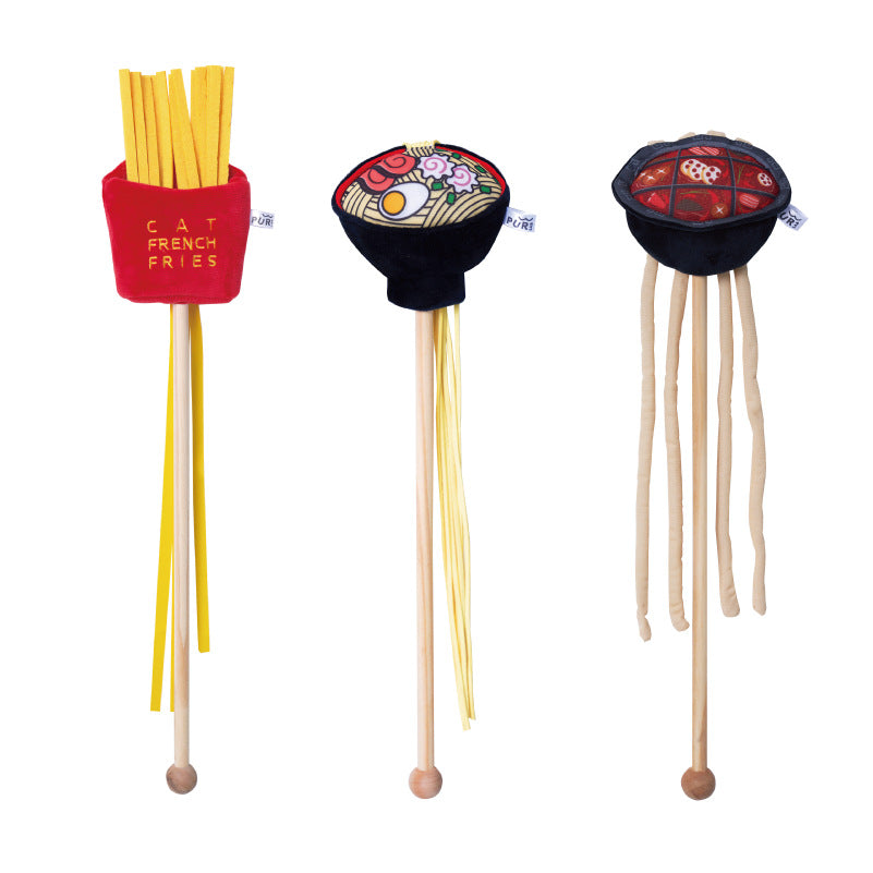 PurLab 噗撲實驗室 美食系列 耐咬貓薄荷逗貓棒 - 薯條 拉麵 火鍋