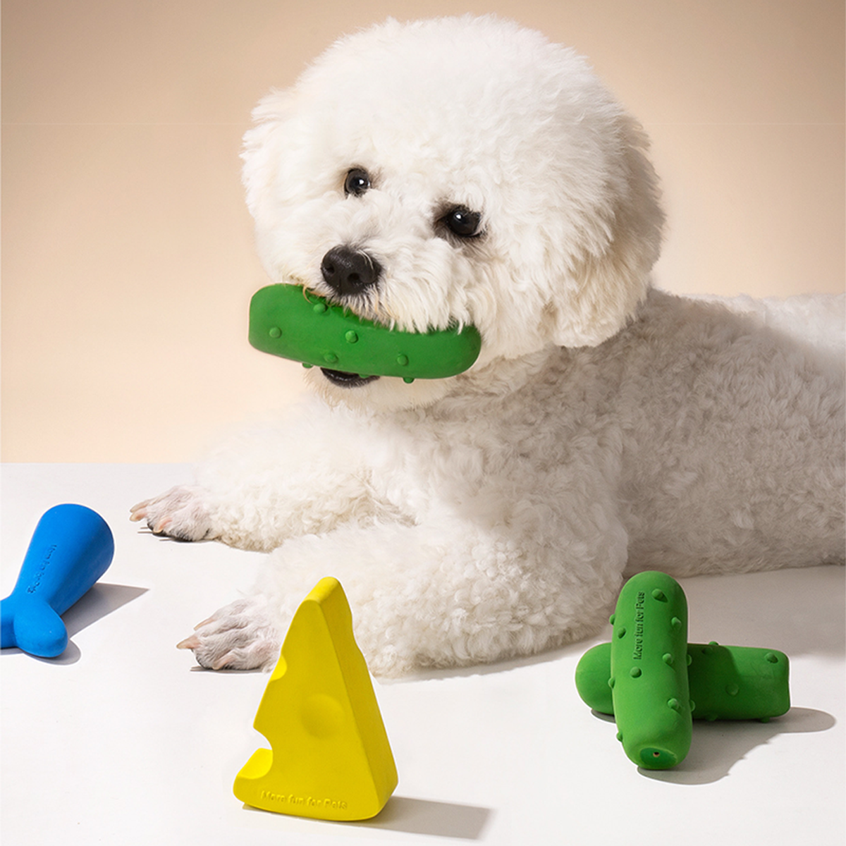 MewooFun喵乎汪也 耐咬玩具三件組 起司 / 黃瓜 / 魚尾